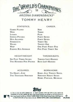 2023 Topps Allen & Ginter - Silver Portrait #59 Tommy Henry Back