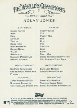 2023 Topps Allen & Ginter - Silver Portrait #61 Nolan Jones Back