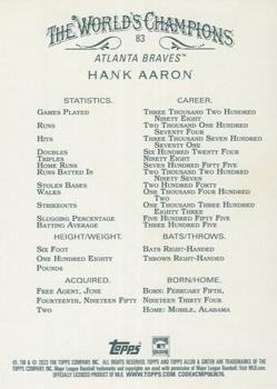 2023 Topps Allen & Ginter - Silver Portrait #83 Hank Aaron Back