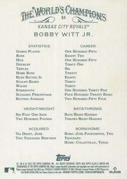 2023 Topps Allen & Ginter - Silver Portrait #84 Bobby Witt Jr. Back