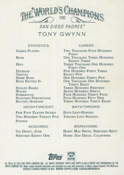 2023 Topps Allen & Ginter - Silver Portrait #100 Tony Gwynn Back