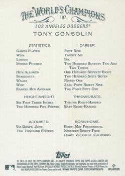 2023 Topps Allen & Ginter - Silver Portrait #197 Tony Gonsolin Back