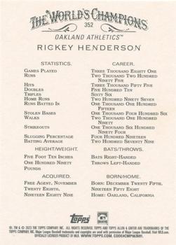 2023 Topps Allen & Ginter - Foil Filigree #352 Rickey Henderson Back