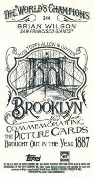 2023 Topps Allen & Ginter - Mini Brooklyn Back #344 Brian Wilson Back