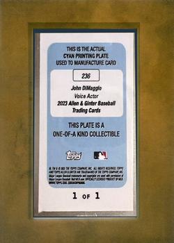 2023 Topps Allen & Ginter - Mini Framed Printing Plate Cyan #236 John DiMaggio Back