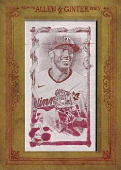 2023 Topps Allen & Ginter - Mini Framed Printing Plate Magenta #47 Carlos Correa Front