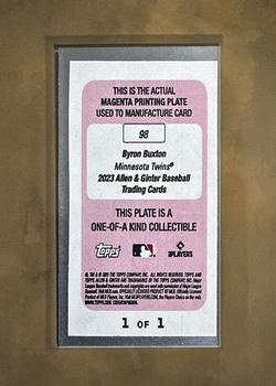 2023 Topps Allen & Ginter - Mini Framed Printing Plate Magenta #98 Byron Buxton Back