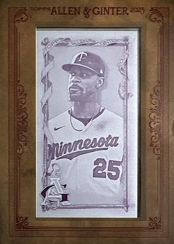 2023 Topps Allen & Ginter - Mini Framed Printing Plate Magenta #98 Byron Buxton Front