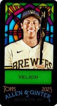 2023 Topps Allen & Ginter - Mini Stained Glass #10 Christian Yelich Front