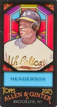 2023 Topps Allen & Ginter - Mini Stained Glass #138 Rickey Henderson Front