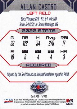 2023 Choice Salem Red Sox #05 Allan Castro Back