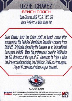 2023 Choice Salem Red Sox #36 Ozzie Chavez Back