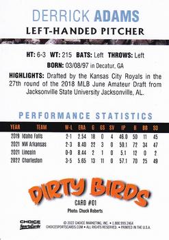 2022 Choice Charleston Dirty Birds (1st Half) #1 Derrick Adams Back