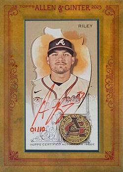 2023 Topps Allen & Ginter - Mini Framed Autographs Red Ink #MA-AR Austin Riley Front