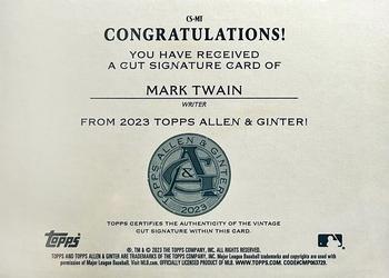 2023 Topps Allen & Ginter - Cut Signatures #CS-MT Mark Twain Back