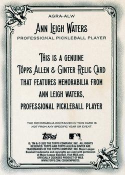2023 Topps Allen & Ginter - Allen & Ginter Full-Size Relics Series A #AGRA-ALW Ann Leigh Waters Back