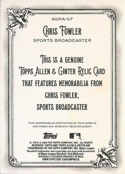 2023 Topps Allen & Ginter - Allen & Ginter Full-Size Relics Series A #AGRA-CF Chris Fowler Back