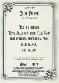 2023 Topps Allen & Ginter - Allen & Ginter Full-Size Relics Series A #AGRA-OP Ollie Palmer Back