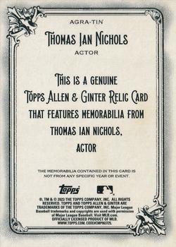2023 Topps Allen & Ginter - Allen & Ginter Full-Size Relics Series A #AGRA-TIN Thomas Ian Nichols Back