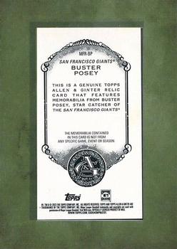 2023 Topps Allen & Ginter - Mini Framed Relics #MFR-BP Buster Posey Back