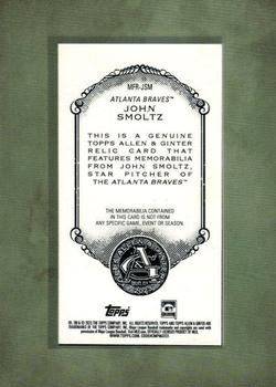 2023 Topps Allen & Ginter - Mini Framed Relics #MFR-JSM John Smoltz Back