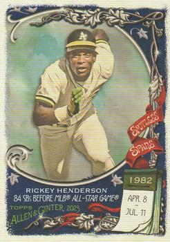 2023 Topps Allen & Ginter - Spotless Spans #SS-28 Rickey Henderson Front