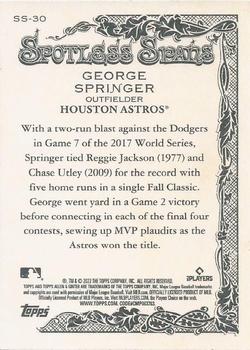 2023 Topps Allen & Ginter - Spotless Spans #SS-30 George Springer Back