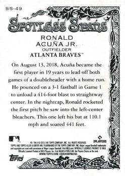 2023 Topps Allen & Ginter - Spotless Spans #SS-49 Ronald Acuña Jr. Back