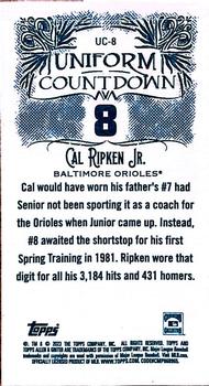 2023 Topps Allen & Ginter - Uniform Countdown #UC-8 Cal Ripken Jr. Back