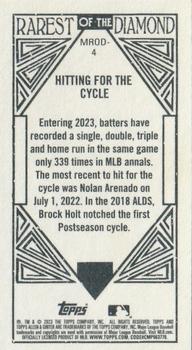 2023 Topps Allen & Ginter - Rarest of the Diamond Mini #MROD-4 Hitting for the Cycle Back