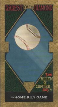 2023 Topps Allen & Ginter - Rarest of the Diamond Mini #MROD-6 4-Home Run Game Front