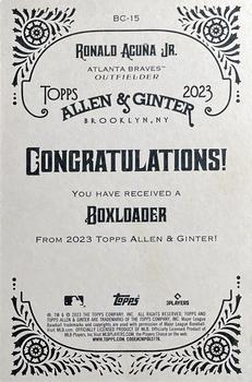 2023 Topps Allen & Ginter - A&G Boxloaders #BC-15 Ronald Acuña Jr. Back