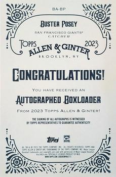 2023 Topps Allen & Ginter - A&G Boxloader Autographs #BA-BP Buster Posey Back