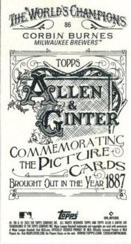 2023 Topps Allen & Ginter - Mini A & G Back #86 Corbin Burnes Back