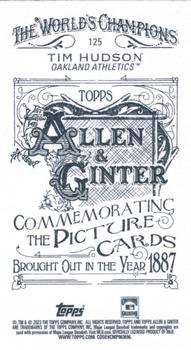 2023 Topps Allen & Ginter - Mini A & G Back #125 Tim Hudson Back