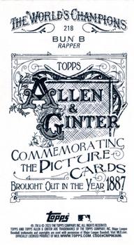2023 Topps Allen & Ginter - Mini A & G Back #218 Bun B Back