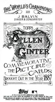 2023 Topps Allen & Ginter - Mini A & G Back #222 J Balvin Back