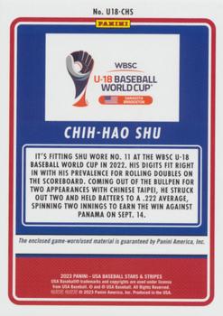 2023 Panini USA Baseball Stars & Stripes - U-18 World Cup - Chinese Taipei Materials Fireworks #U18-CHS Chih-Hao Shu Back