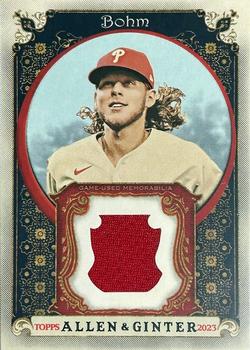 2023 Topps Allen & Ginter - Allen & Ginter Full-Size Relics Series B #AGRB-AB Alec Bohm Front