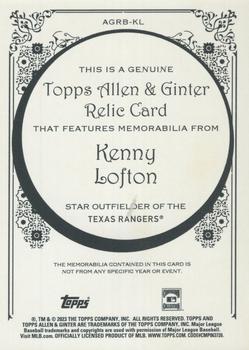 2023 Topps Allen & Ginter - Allen & Ginter Full-Size Relics Series B #AGRB-KL Kenny Lofton Back