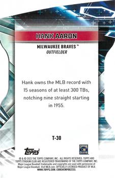 2023 Stadium Club - Triumvirates #T-30 Hank Aaron Back