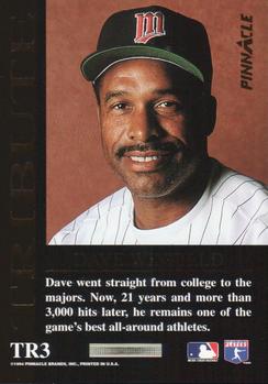 1994 Pinnacle - Tribute #TR3 Dave Winfield Back