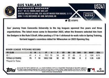 2023 Topps Update - Silver Pattern Foilboard #US241 Gus Varland Back
