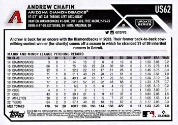 2023 Topps Update - Gold Foil #US62 Andrew Chafin Back