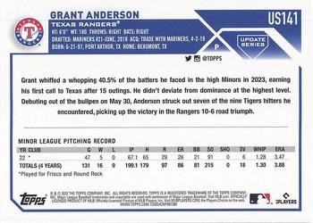2023 Topps Update - Gold Foil #US141 Grant Anderson Back