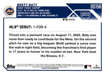 2023 Topps Update - Gold Foil #US158 Brett Baty Back