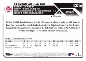 2023 Topps Update - Gold Foil #US286 Brandon Williamson Back