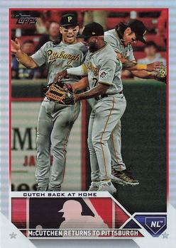 2023 Topps Update - Rainbow Foil #US69 Cutch Back at Home (Connor Joe / Andrew McCutchen) Front