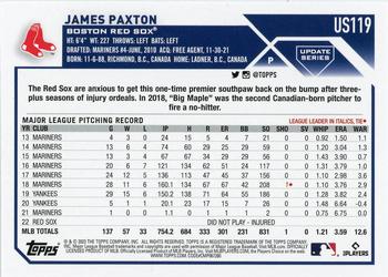 2023 Topps Update - Rainbow Foil #US119 James Paxton Back