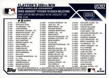 2023 Topps Update - Rainbow Foil #US202 Clayton's 200th Win Back